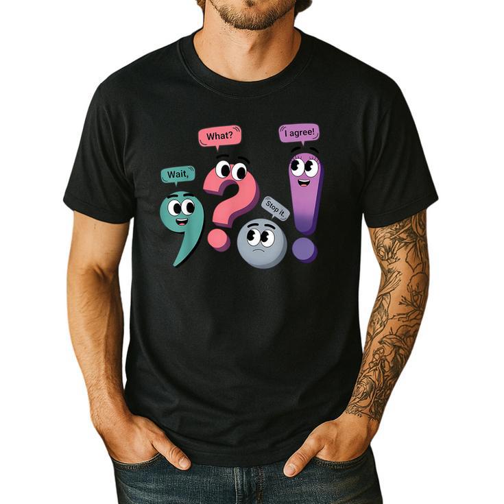 Wait What Stop It I Agree Grammar English Teacher Men's Casual T-Shirt