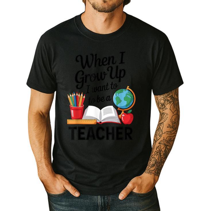 When I Grow Up I Want To Be Teacher Kids Men's Casual T-Shirt
