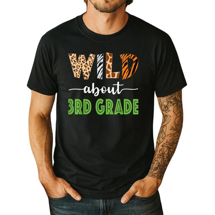 Wild About 3rd Grade Teacher Student Third Grade Zoo Safari Men Women Girls Kids Men's Casual T-Shirt