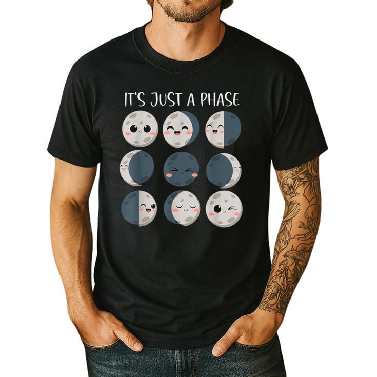Women Science Teacher Moon Phases Scientist Back To School Men's Casual T-Shirt