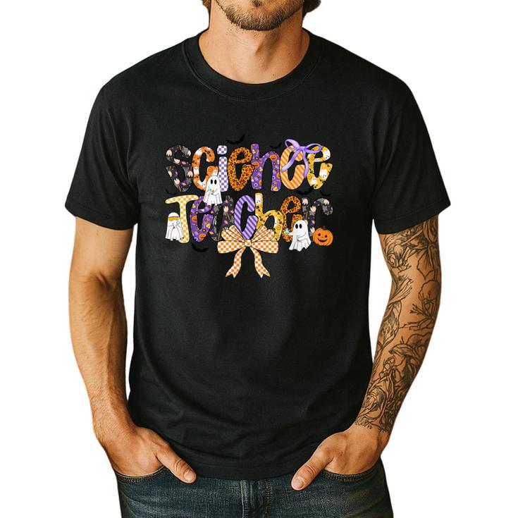 Women Spooky Science Teacher Halloween Science Stem Teacher Men's Casual T-Shirt Women Spooky Science Teacher Halloween Science Stem Teacher Men's Casual T-Shirt