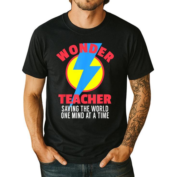 Wonder Teacher Costume Shirt Teacher Halloween Costume Tee Men's Casual T-Shirt