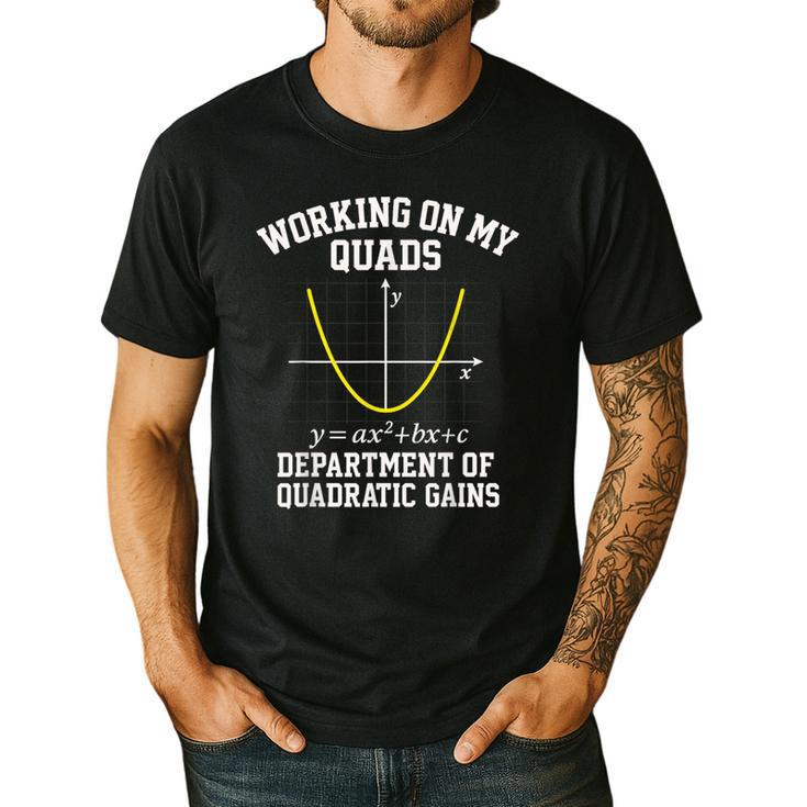 Working On My Quads Algebra Math Gym Teacher Men's Casual T-Shirt