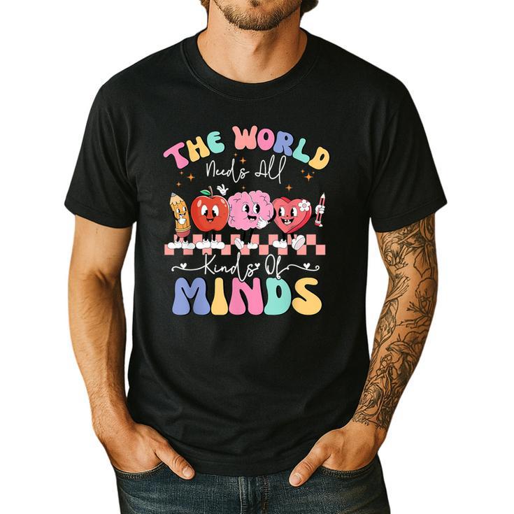 The World Needs All Kinds Of Minds Special Education Teacher Men's Casual T-Shirt