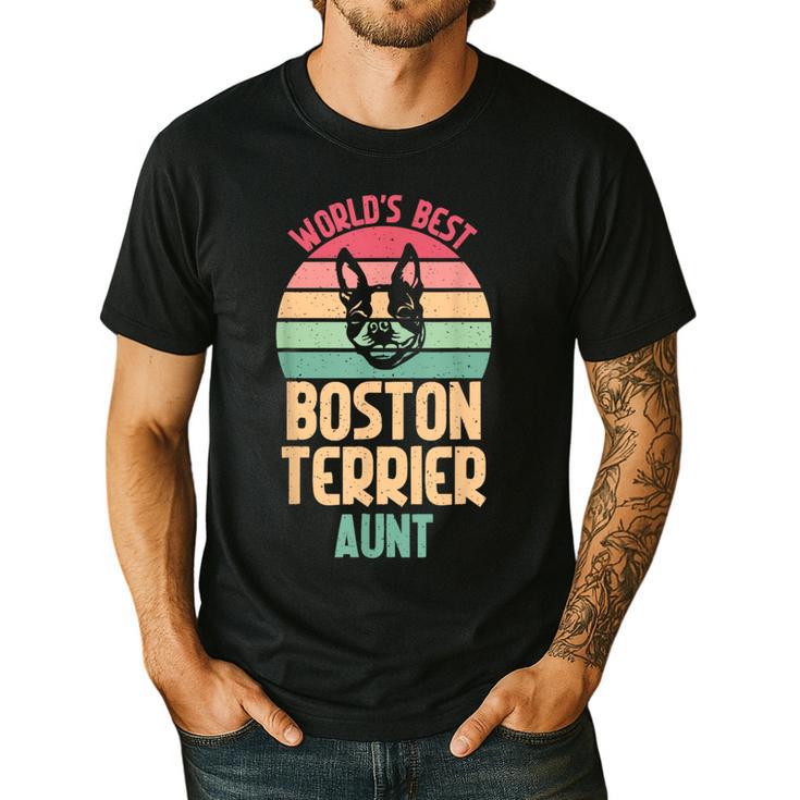 Worlds Best Boston Terrier Aunt Men's Casual T-Shirt