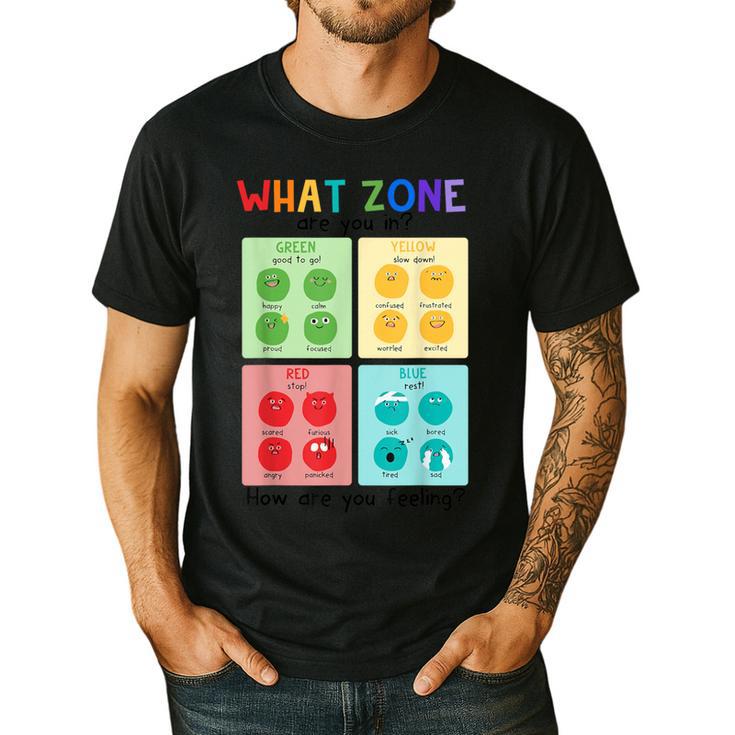 What Zone Are You In How Are You Feeling Teacher Men's Casual T-Shirt What Zone Are You In How Are You Feeling Teacher Men's Casual T-Shirt