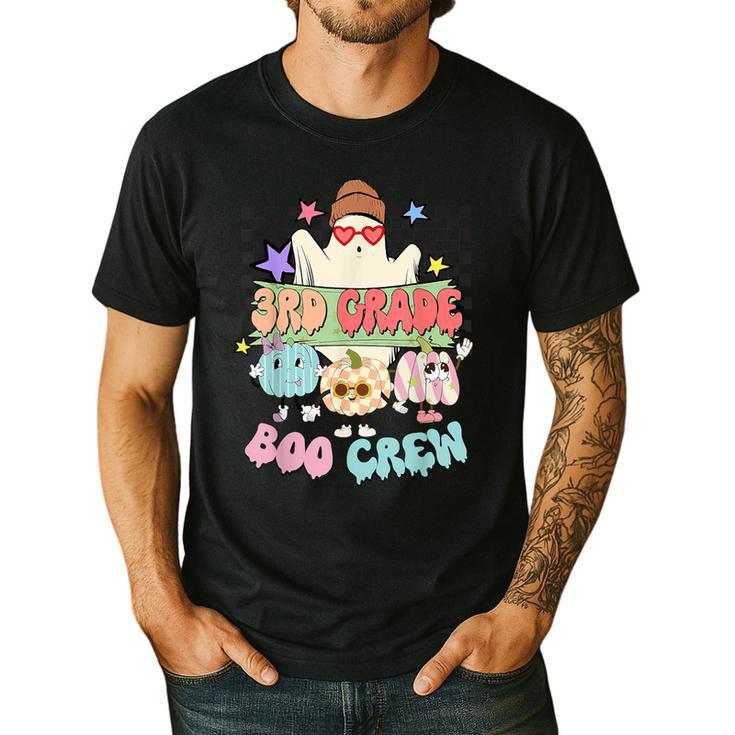 3rd Grade Boo Crew Third Grade Halloween Costume Teacher Kid Men's Casual T-Shirt