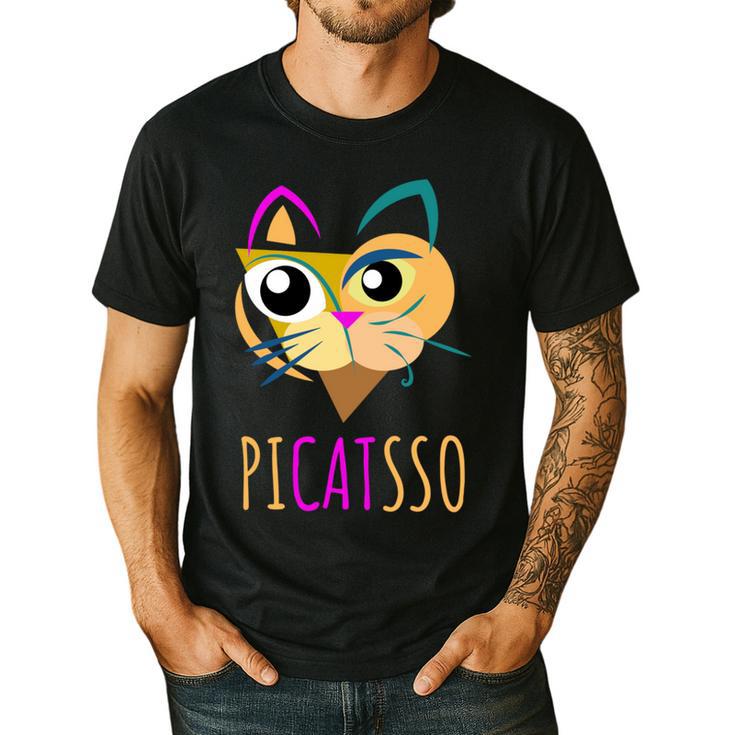 Abstract Cat Art Picatsso Shirt For Art Teachers Men's Casual T-Shirt