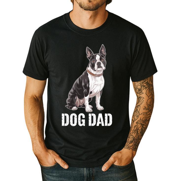 Boston Terrier Dog Dad Boston Terrier Dog Lovers Men's Casual T-Shirt