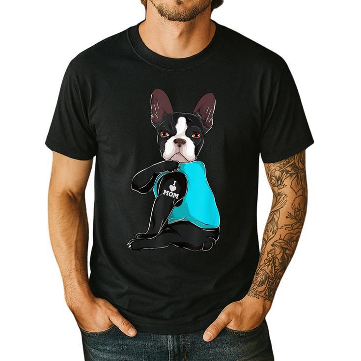 Boston Terrier I Love Mom Apparel Men's Casual T-Shirt