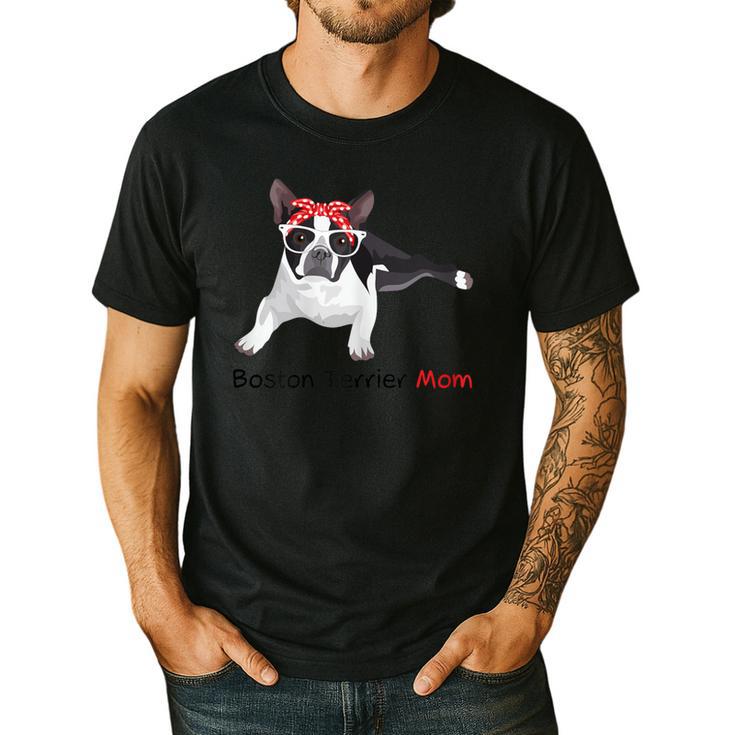 Boston Terrier Mom Bandana Boston Terrier Dog Men's Casual T-Shirt