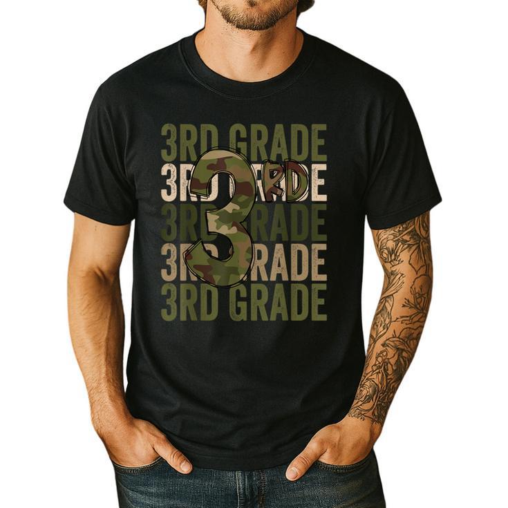 Camo Team 3rd Grade Squad Back To School Teacher Kids Boys Men's Casual T-Shirt