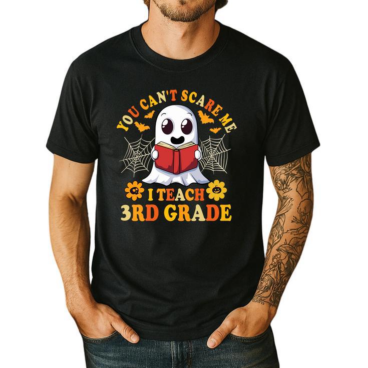 You Cant Scare Me I Teach 3rd Grade Teacher Halloween Men's Casual T-Shirt