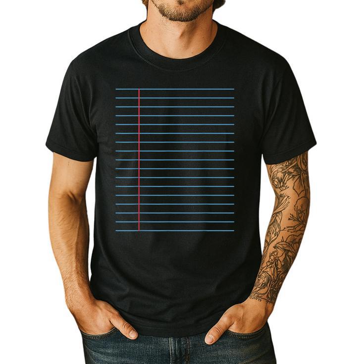 College Ruled Lined Paper Student Teacher Professor Costume Men's Casual T-Shirt
