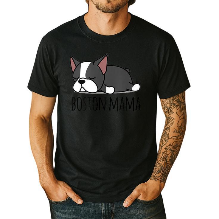 Cute Boston Terrier Boston Mama Men's Casual T-Shirt