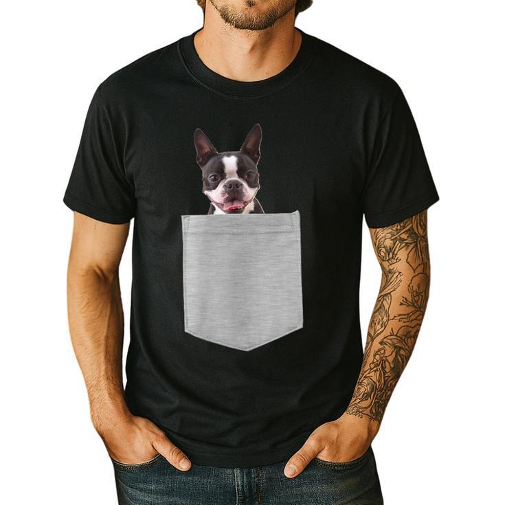 Dog In Your Pocket Boston Terrier For Men Women Girls Kids Men's Casual T-Shirt