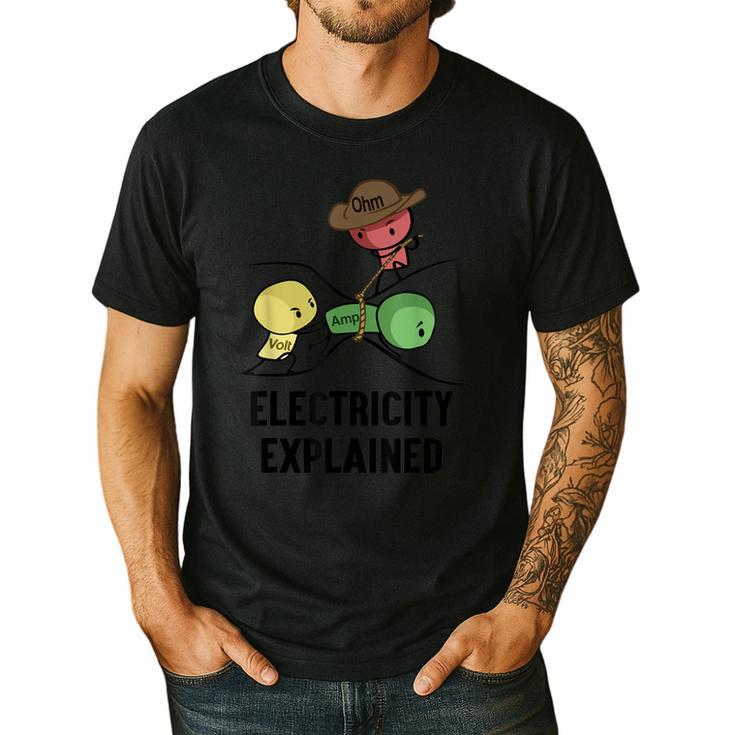 Electricity Explained Physics Nerd I Teacher School Men's Casual T-Shirt