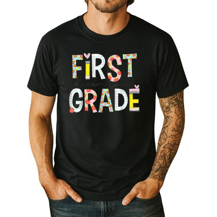 First Grade Dream Team 1st Grade Teacher First Day Of School Men's Casual T-Shirt
