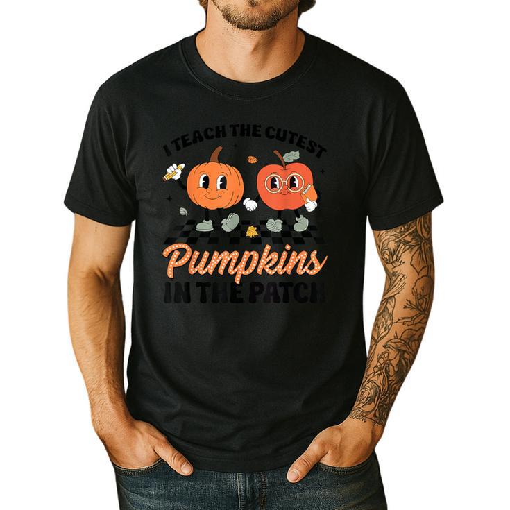 Groovy I Teach The Cutest Pumpkins In The Patch For Teacher Men's Casual T-Shirt