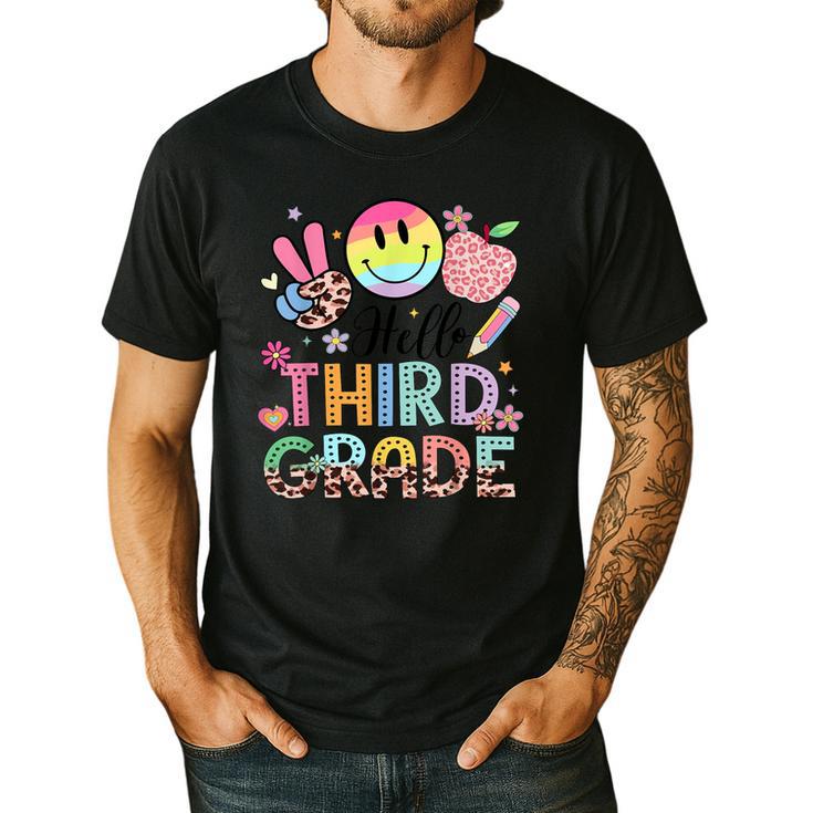 Hello 3rd Grade Boy Girl Teacher Back To School 3rd Grade Men's Casual T-Shirt