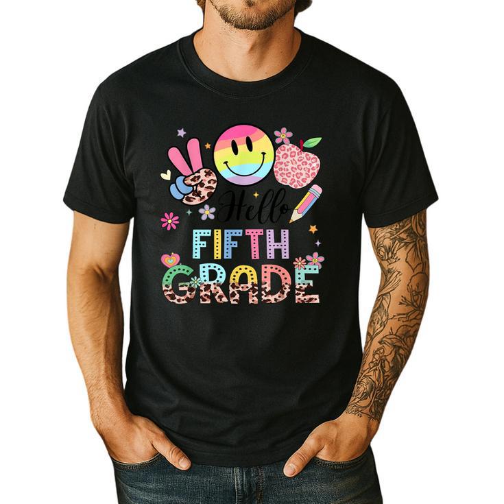 Hello 5th Grade Boy Girl Teacher Back To School 5th Grade Men's Casual T-Shirt