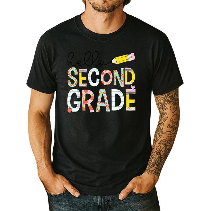 Hello Second Grade Team 2nd Grade Back To School Teacher Kid Men's Casual T-Shirt