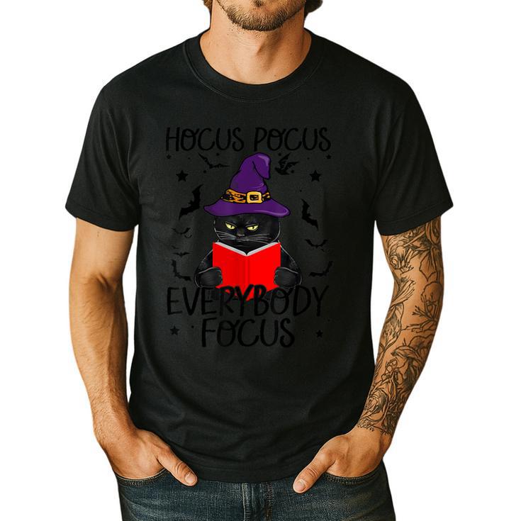 Hocus Pocus Everybody Focus Halloween Teacher For Men Women Men's Casual T-Shirt