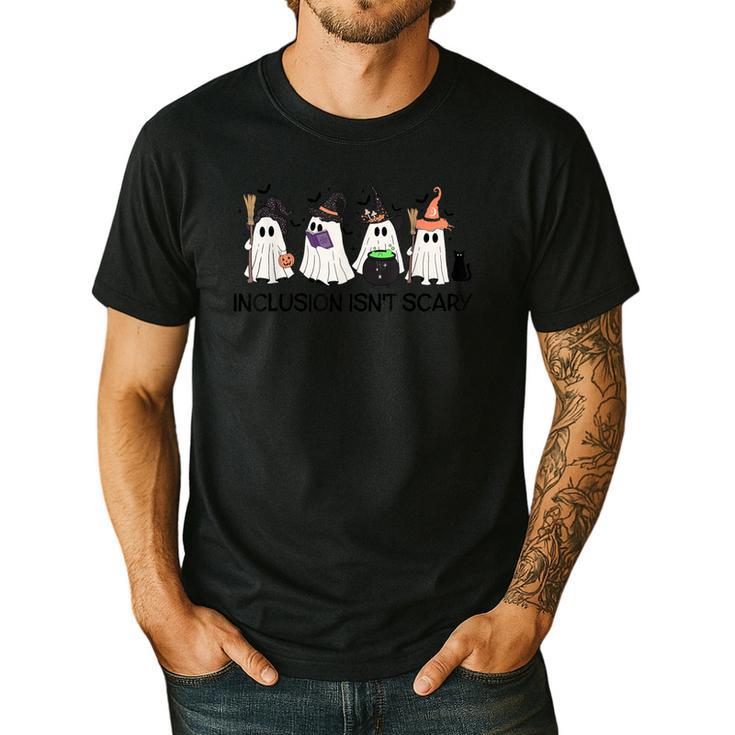 Inclusion Isn't Scary Boo Ghost Halloween Sped Teacher Men's Casual T-Shirt