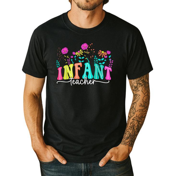 Infant Teacher Floral First Day Back To School Teaching Men's Casual T-Shirt