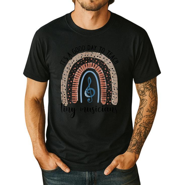Its A Good Day To Teach Tiny Musicians Music Teacher Rainbow Men's Casual T-Shirt
