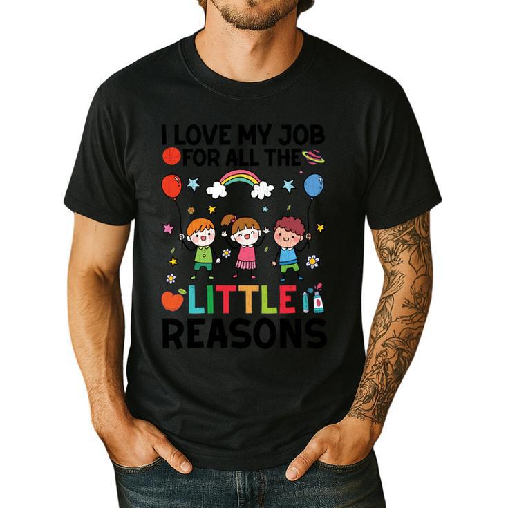 Love Job For Little Reasons Daycare Teacher Graphic Men's Casual T-Shirt