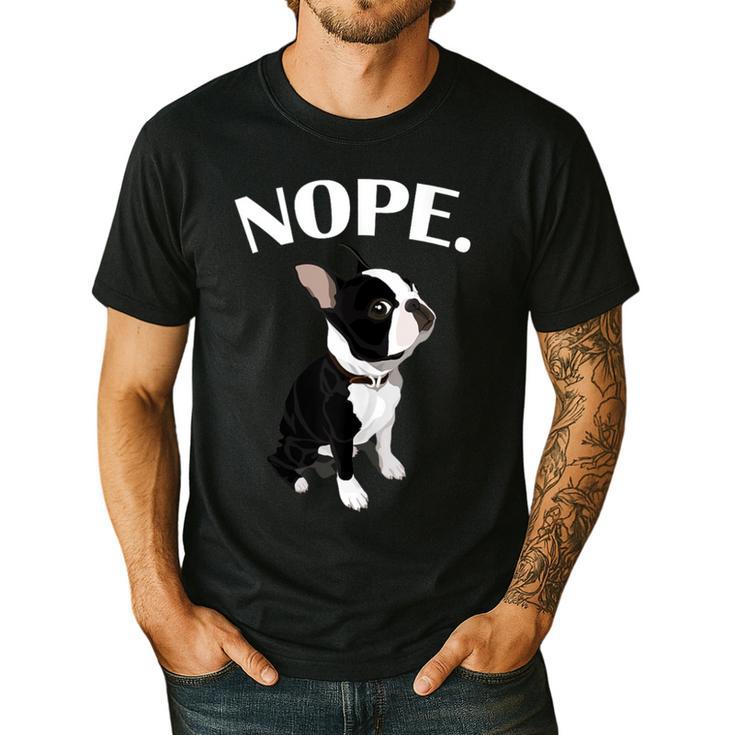 Love NOPE Boston Terrier Dog Lover Men's Casual T-Shirt