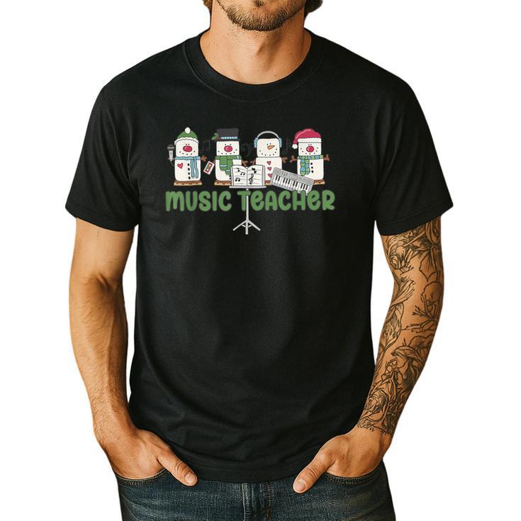 Music Teacher Christmas Holiday Wnter Music Instructor Men's Casual T-Shirt