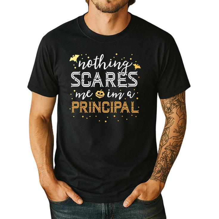 Nothing Scares Me I'm A Principal Teacher Halloween School For Men Women Kids Men's Casual T-Shirt