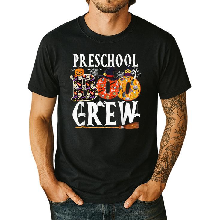 Preschool Boo Crew Teacher Halloween Men's Casual T-Shirt