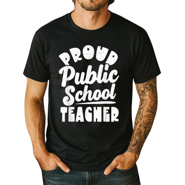 Public School Teacher Vintage Public Education Pride Men's Casual T-Shirt