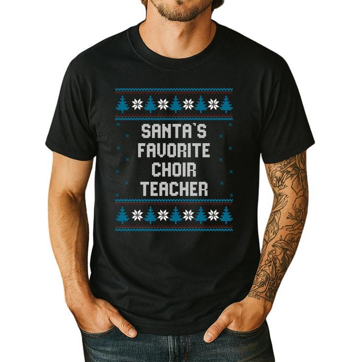 Santas Favorite Choir Teacher Christmas Men's Casual T-Shirt
