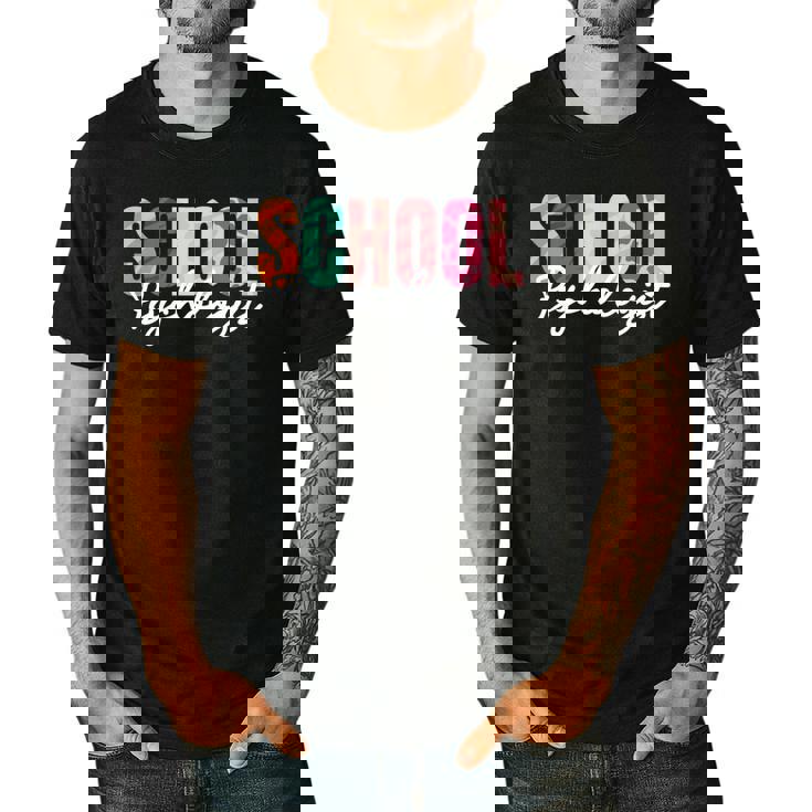 School Psychologist Rainbow Psychology Teacher Men&#x27;s Casual T-Shirt