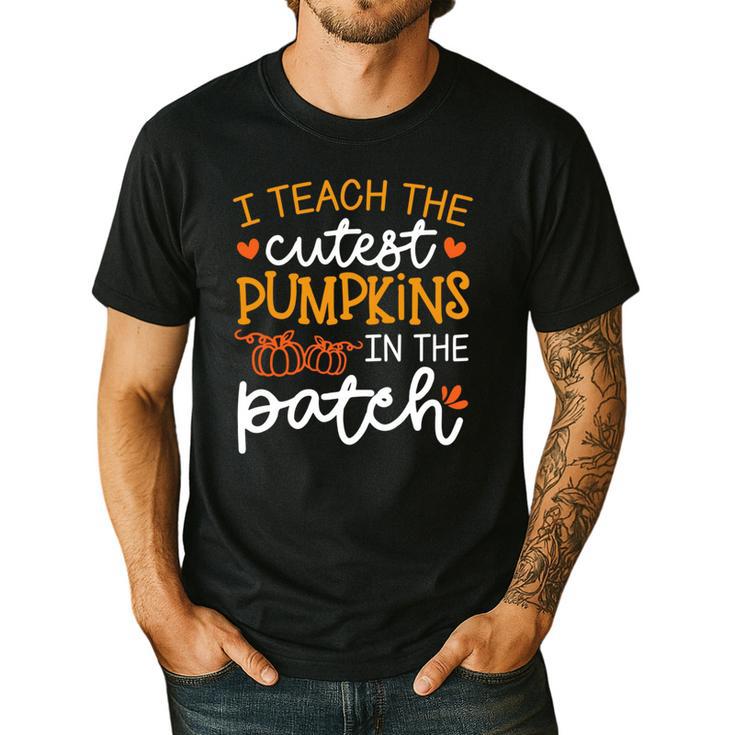 I Teach The Cutest Pumpkins In The Patch Shirt Teacher Men's Casual T-Shirt