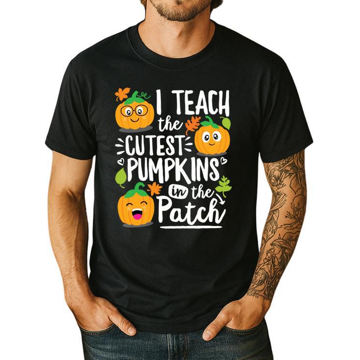 I Teach The Cutest Pumpkins In The Patch Teacher Men's Casual T-Shirt
