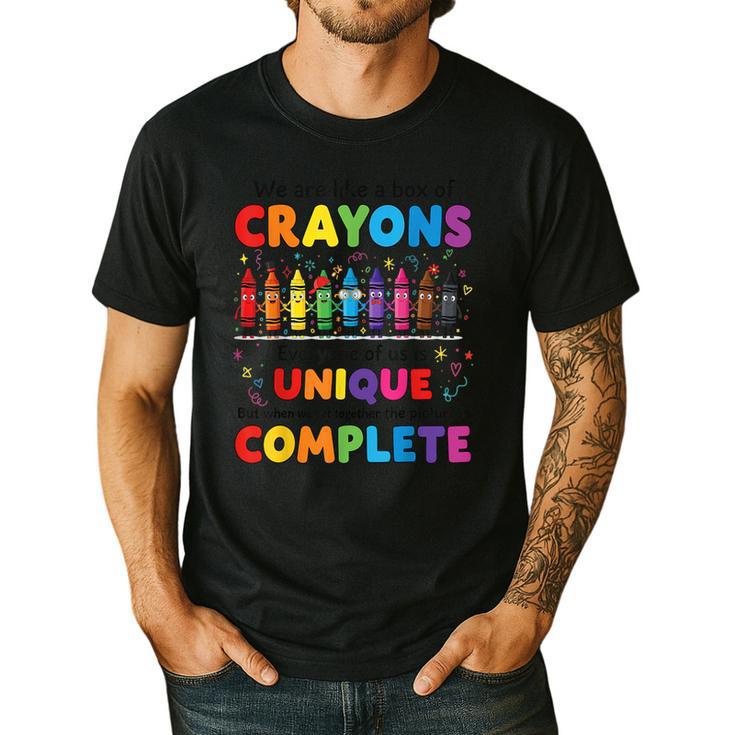 Teacher We Are Like a Box Of Crayons Back To School Men's Casual T-Shirt