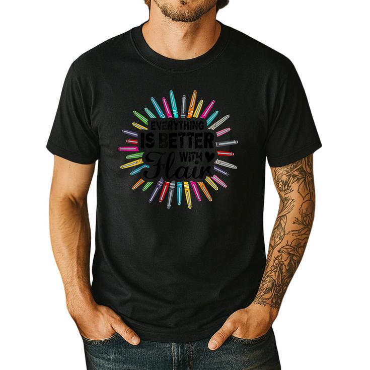 Teacher Flair Pen Art Lover School Supplies Men's Casual T-Shirt