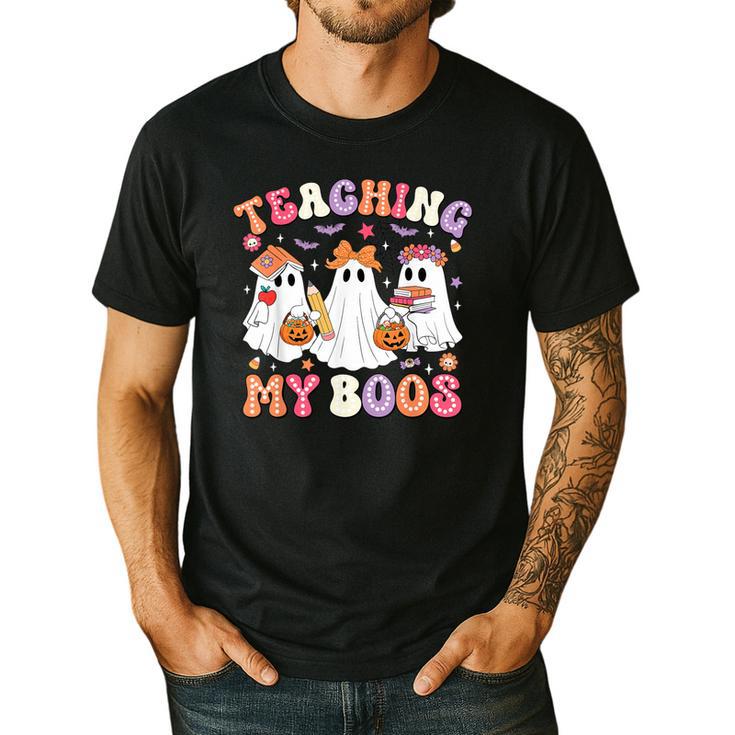 Teaching My Boos Cute Spooky Ghost Teacher Halloween Women Men's Casual T-Shirt