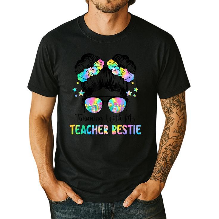 Twin Day Friends Teacher Twinning With My Bestie Men's Casual T-Shirt