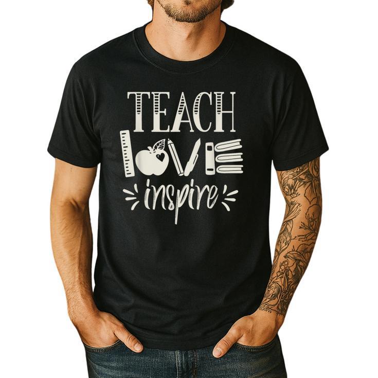 Vintage Teach Love Inspire Red For Ed Teacher Supporter Men Women Girls Kids Men's Casual T-Shirt