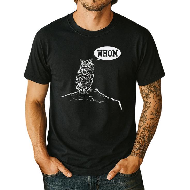Whom Owl Grammar English Teacher Men's Casual T-Shirt
