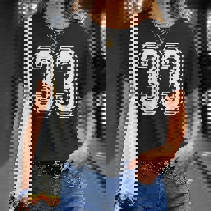33番のスポーツスタイル。ホワイト。 Tシャツ 彼女への贈り物