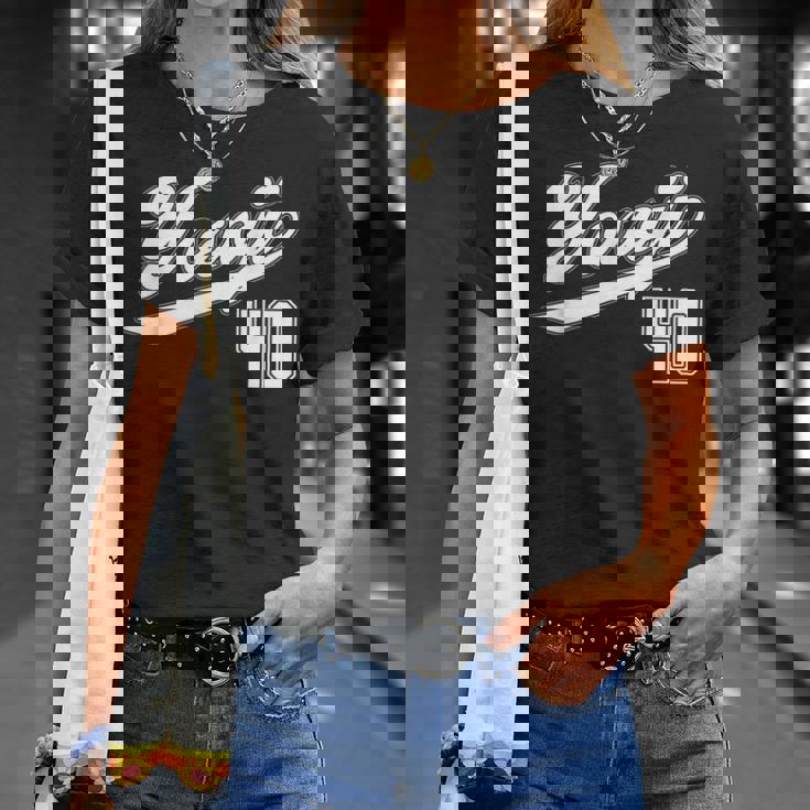 40 歳 誕生日 四十路 祝い 40歳 40才 お祝い 男性 女性 アラフォー 父 母 野球 ユニフォーム Tシャツ 彼女への贈り物