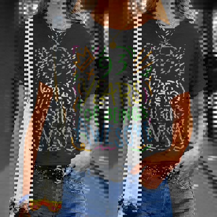 93 Years Of Being Awesome 93歳の誕生日 93歳 Tシャツ 彼女への贈り物