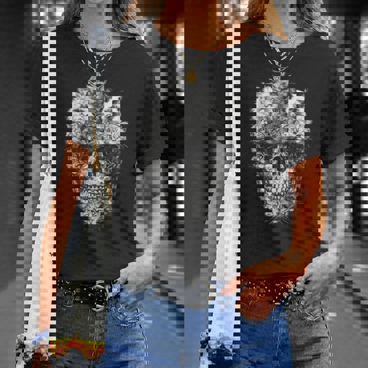 Akull But It's Cats Kitty スケルトン ハロウィン 猫 スカル Tシャツ 彼女への贈り物